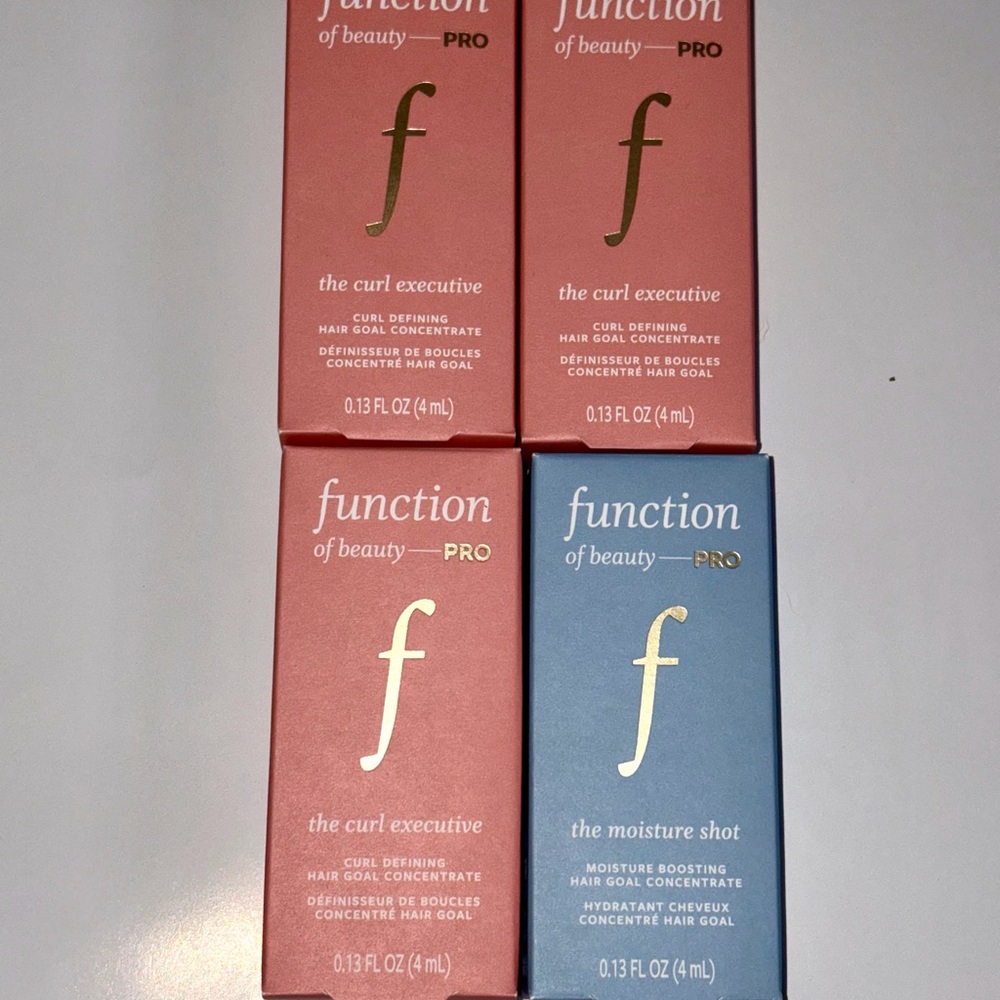 4 Function of Beauty PRO Hair Concentrates: 3x Curl Defining & 1x Moisture Shot